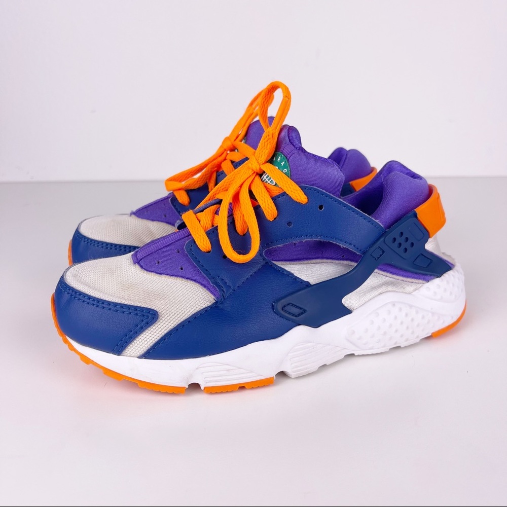 Nike Air Huarache Run 704949-111 Purple Orange Sneakers Kids size 3Y Youth